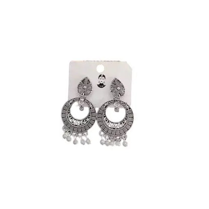 Combo of 4 Pair Oxidised Silver Jhumki & Hoop Earrings – Women/Girls