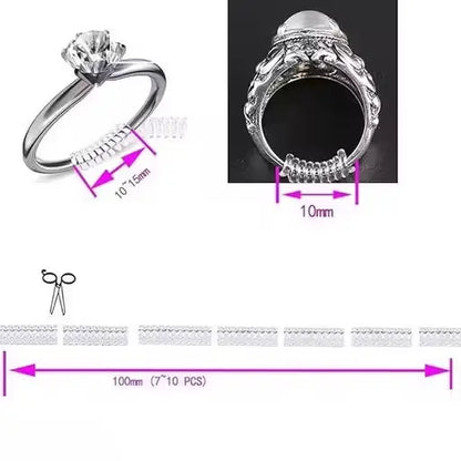 Invisible Ring Size Adjuster for Loose Rings – Ring Guard, Ring Sizer, 4 Sizes Fit Almost Any Ring