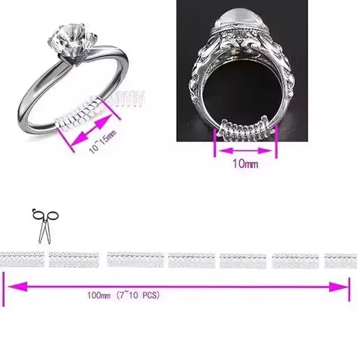 Invisible Ring Size Adjuster for Loose Rings – Ring Guard, Ring Sizer, 4 Sizes Fit Almost Any Ring
