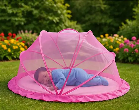 Foldable Baby Mosquito Net with Bedding – Portable Washable Infant Sleeping Bed Protector