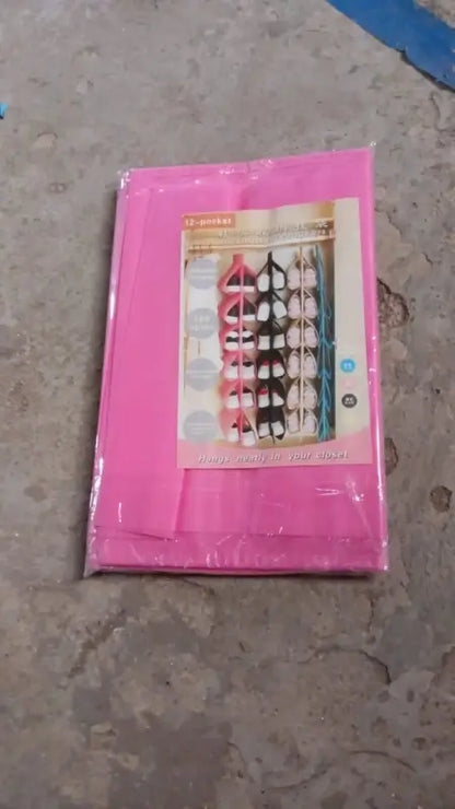 12 Grids Hanging Storage Bag (1 Pc / 12 Pocket / Mix Color)