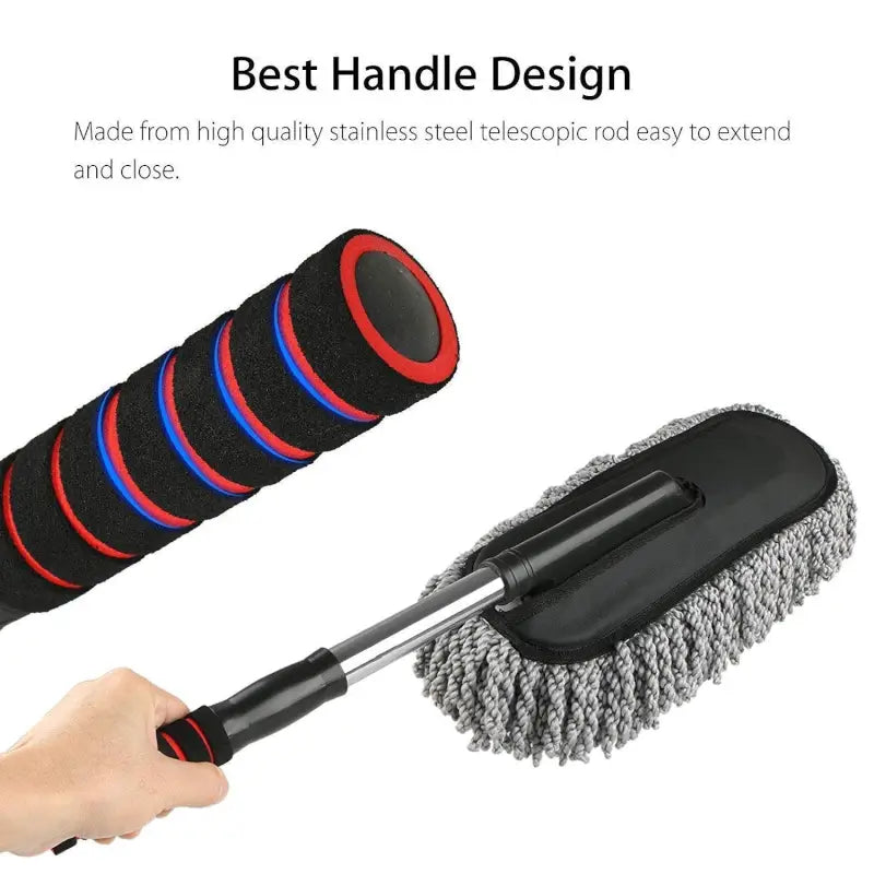 Car Duster, Long Retractable / Soft / Non-Slip / Handle Multipurpose Microfiber Wash Brush Vehicle Interior and Exterior Cleaning Kit with for Car, Boats or Home
