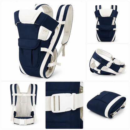 4-in-1 Baby Carrier Backpack | Adjustable Cotton Baby Carry Bag with Shoulder Support | Front & Back Carry for Infants & Toddlers (Up to 15 kg)