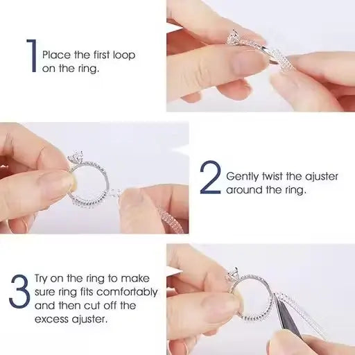 Invisible Ring Size Adjuster for Loose Rings – Ring Guard, Ring Sizer, 4 Sizes Fit Almost Any Ring