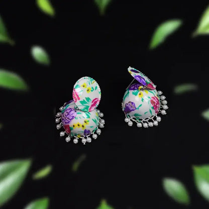 Traditional Jhumka Earrings – Ethnic Pearl Drop Dangle Earrings for Women & Girls (Pair)