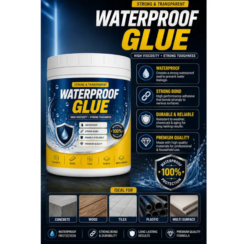 Transparent Waterproof Glue Sealant | High Strength Leak Repair Adhesive for Roof, Wall, Tile, Pipe & Crack Repair