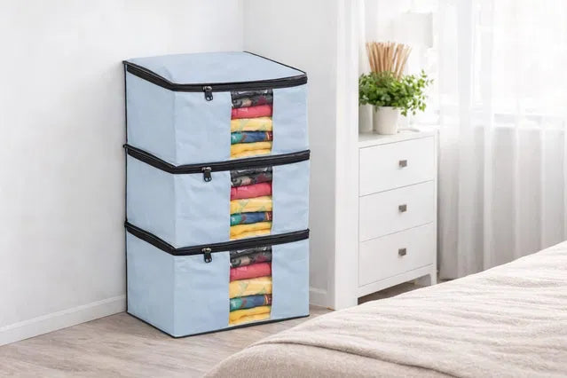 ClosetCube 2-Pack Large Fabric Storage Organizer with Zipper & Clear Viewing Window