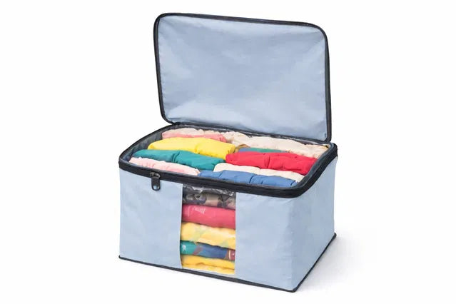 ClosetCube 2-Pack Large Fabric Storage Organizer with Zipper & Clear Viewing Window