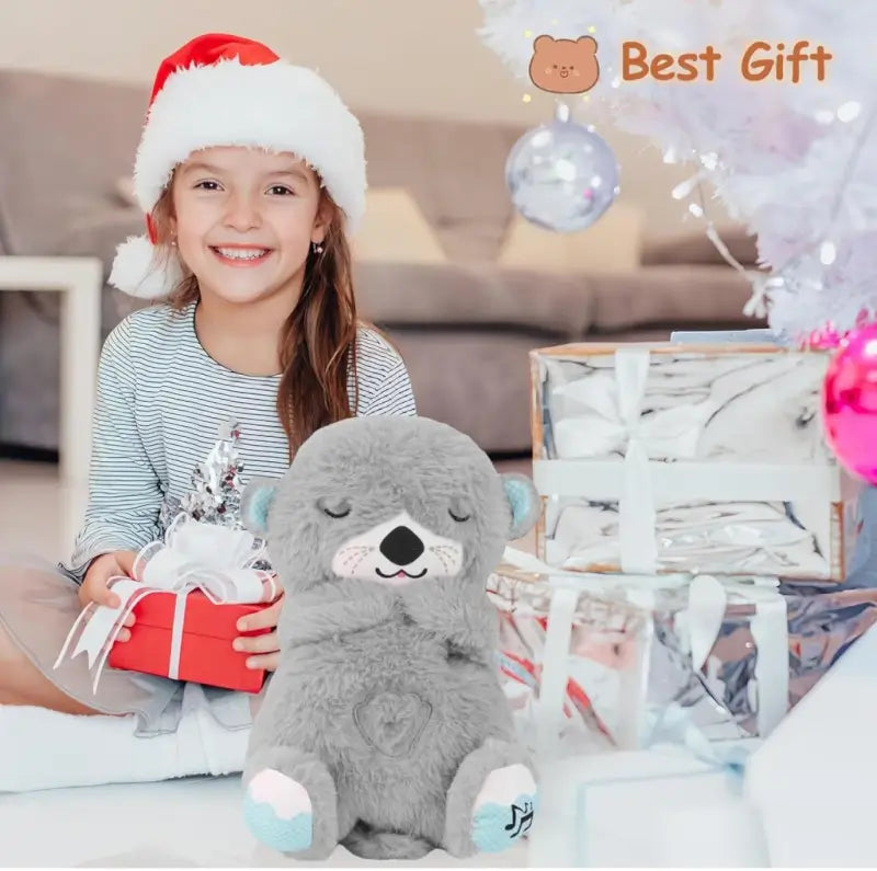 Portable Breathing Teddy Bear Soft Toy Plush Sound Machine, Baby Gift with Music, Lights & Breathing Motion Infant Toys for Newborns, Soft Breathing Stitch Teddy