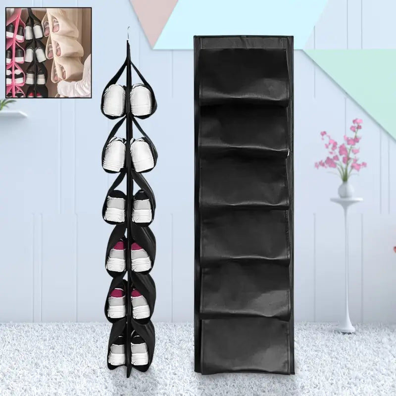 12 Grids Hanging Storage Bag (1 Pc / 12 Pocket / Mix Color)