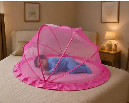 Foldable Baby Mosquito Net with Bedding – Portable Washable Infant Sleeping Bed Protector