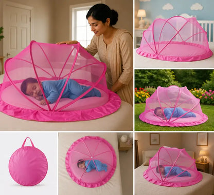 Foldable Baby Mosquito Net with Bedding – Portable Washable Infant Sleeping Bed Protector