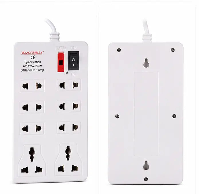 8 Socket Extension Board with 2 Meter Cable | 6A Heavy Duty Power Strip | Universal Multi Plug Extension Board for Home & Office