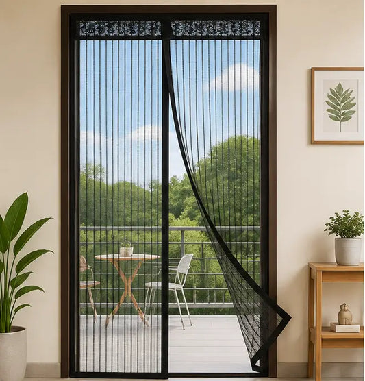 Heavy Quality Magnetic Door Mosquito Net – Full Coverage Polyester Mesh Curtain with Auto Magnetic Closure