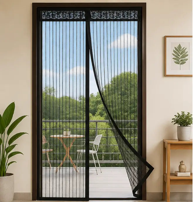Heavy Quality Magnetic Door Mosquito Net – Full Coverage Polyester Mesh Curtain with Auto Magnetic Closure