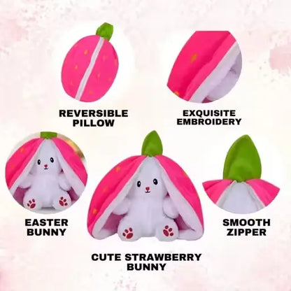 Strawberry Rabbit Plush Soft Toy – 35 cm