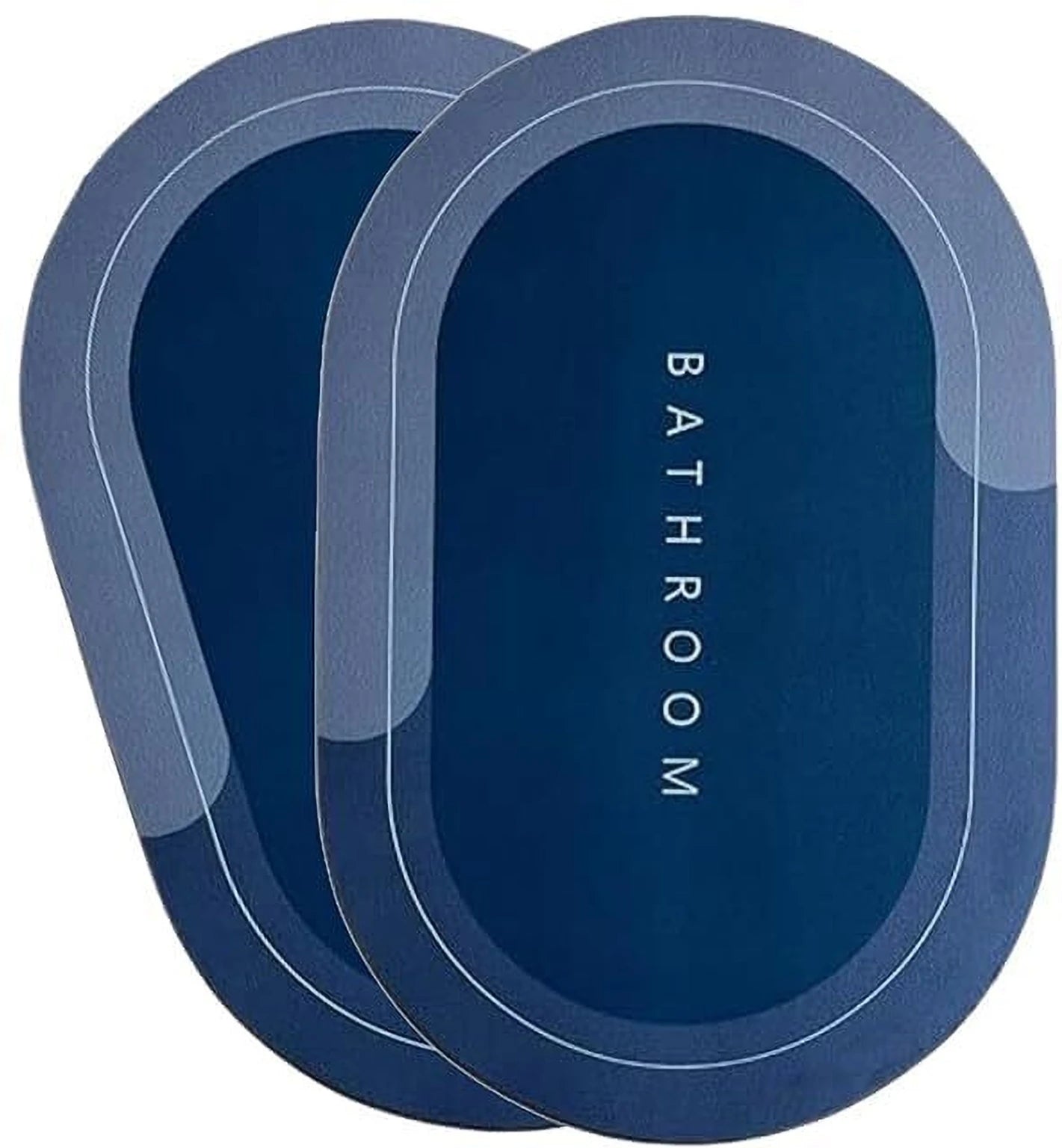 Water Absorbing Bathroom Mat Door Mat for Home Anti Skid Mat for Bathroom Floor Mat Rubber Backed Anti-Slip Non Slip mat for Home, Kitchen (40 x 60 cm) (Oval PACK OF 2 PCS)