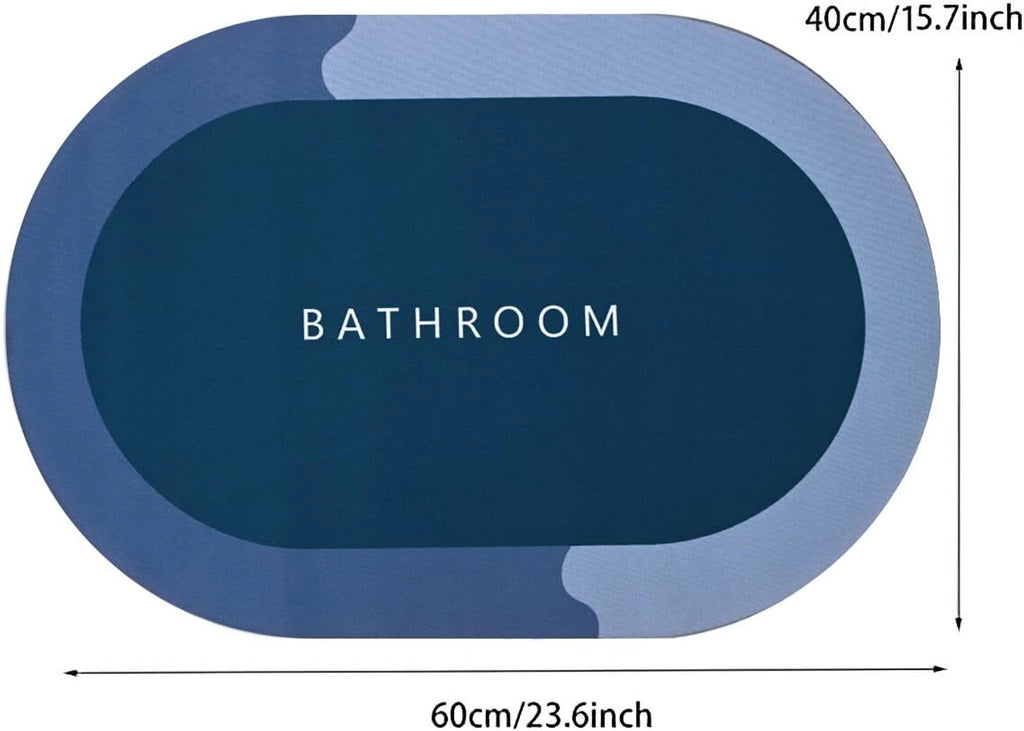 Water Absorbing Bathroom Mat Door Mat for Home Anti Skid Mat for Bathroom Floor Mat Rubber Backed Anti-Slip Non Slip mat for Home, Kitchen (40 x 60 cm) (Oval PACK OF 2 PCS)