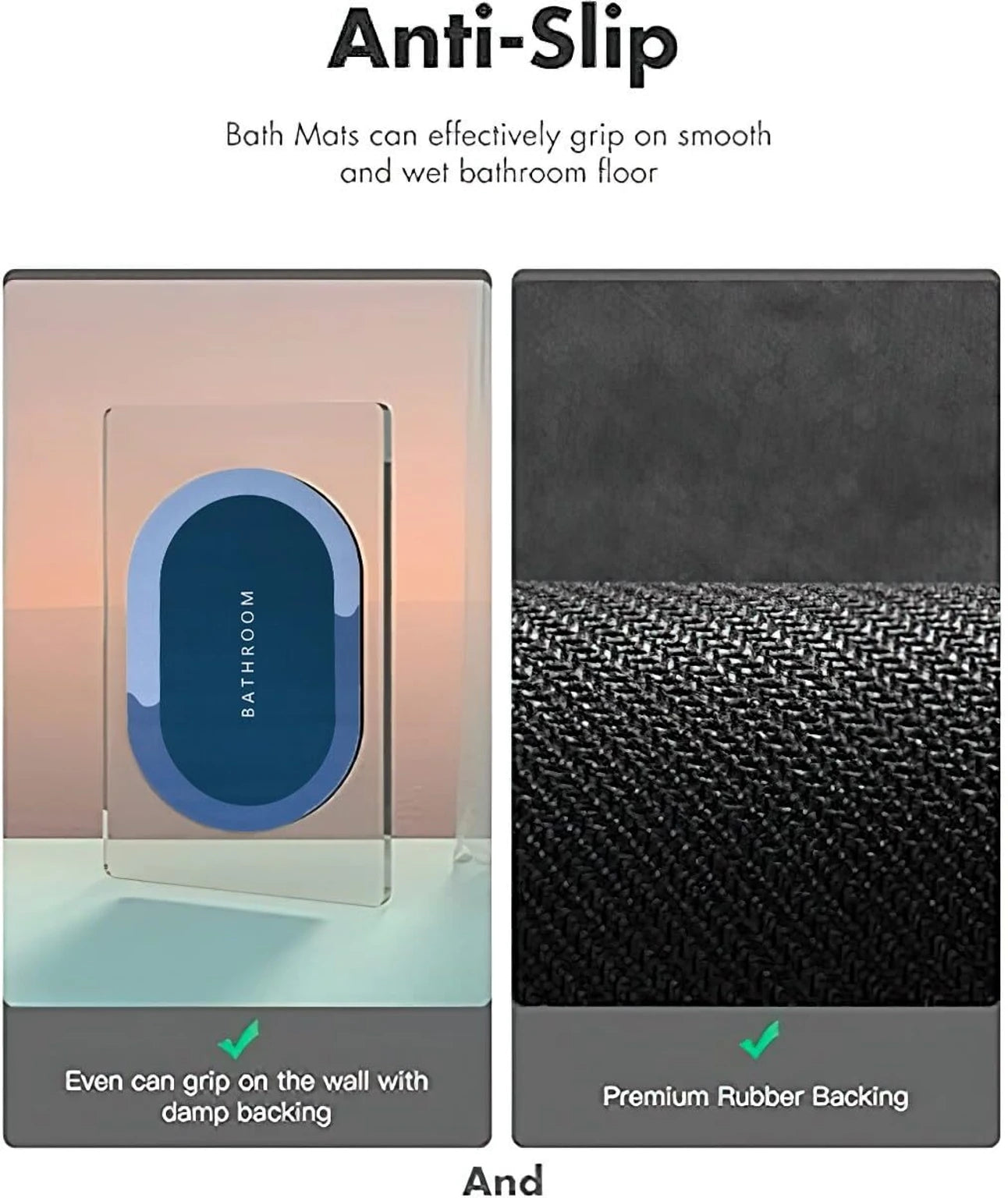 Water Absorbing Bathroom Mat Door Mat for Home Anti Skid Mat for Bathroom Floor Mat Rubber Backed Anti-Slip Non Slip mat for Home, Kitchen (40 x 60 cm) (Oval PACK OF 2 PCS)