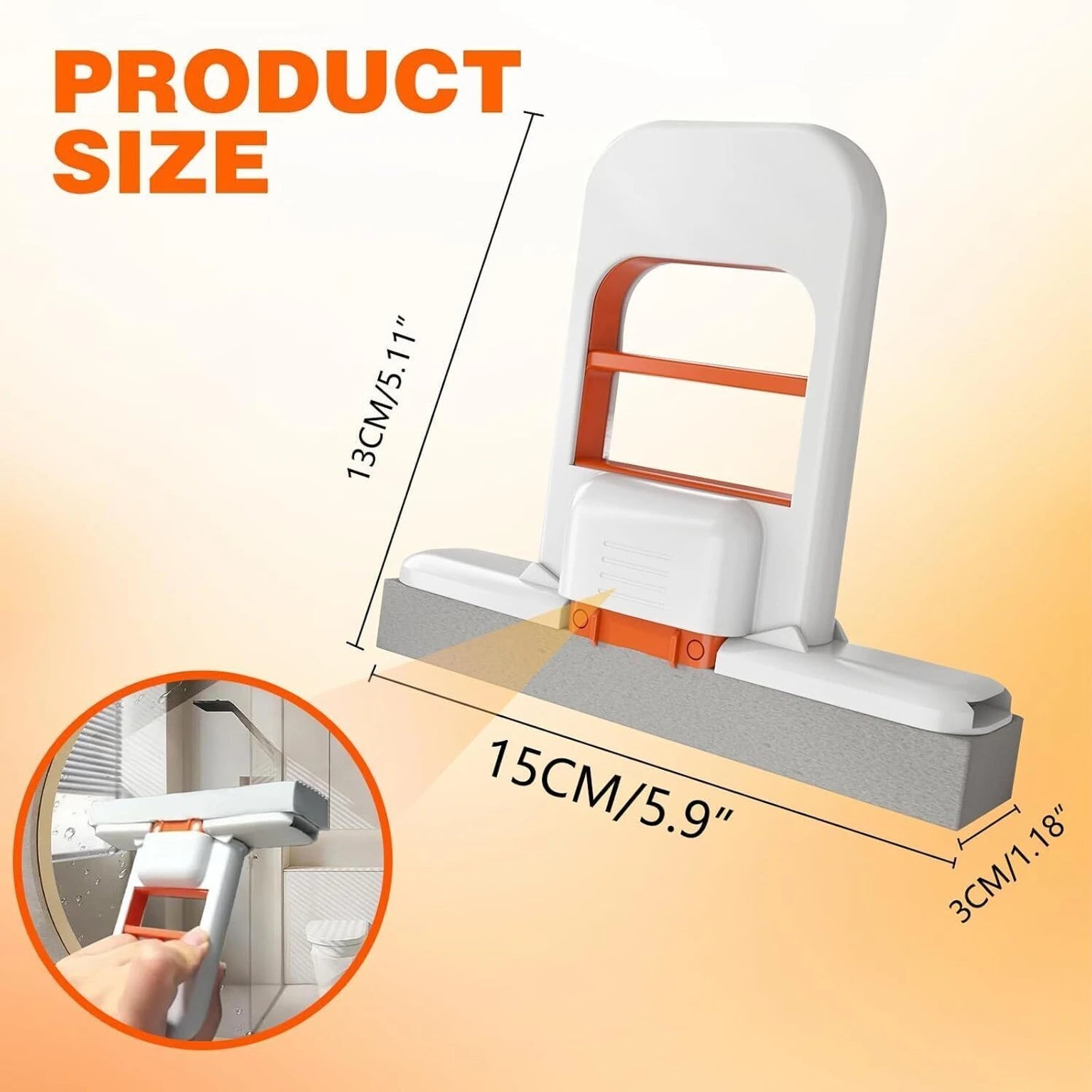 Mini Foldable Desktop Mop, Portable Cleaning Sponge Mop (with a Sponge Head), Mini Mop for Small Spaces, One-Hand Squeeze Handle & Replaceable Head, Wet/Dry Use