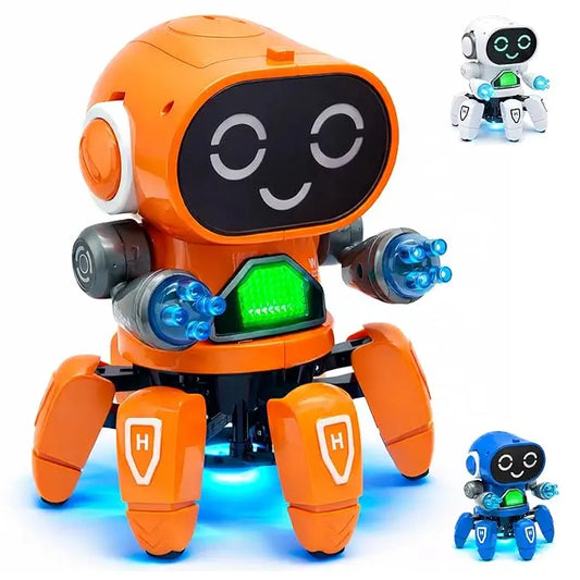 Dancing Robot Toy with Colorful Lights & Music – Multi-Direction Moving Battery Operated Robot for Kids