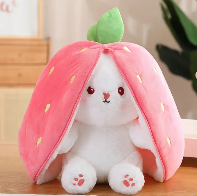 Strawberry Rabbit Plush Soft Toy – 35 cm