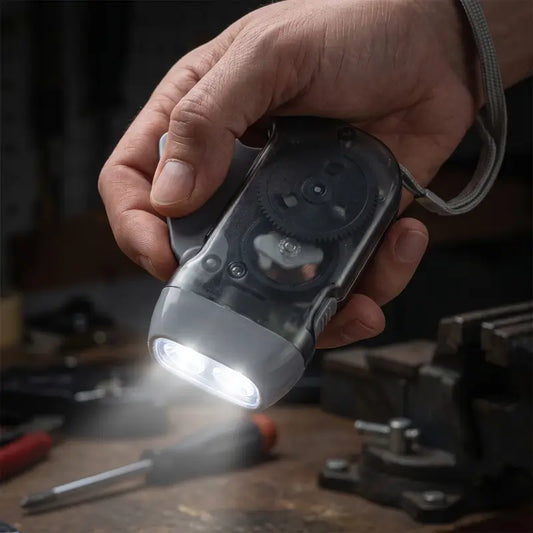 Hand Press Torch – Battery-Free 3 LED Flashlight with Manual Power Generation for Camping, Emergency & Outdoor Use