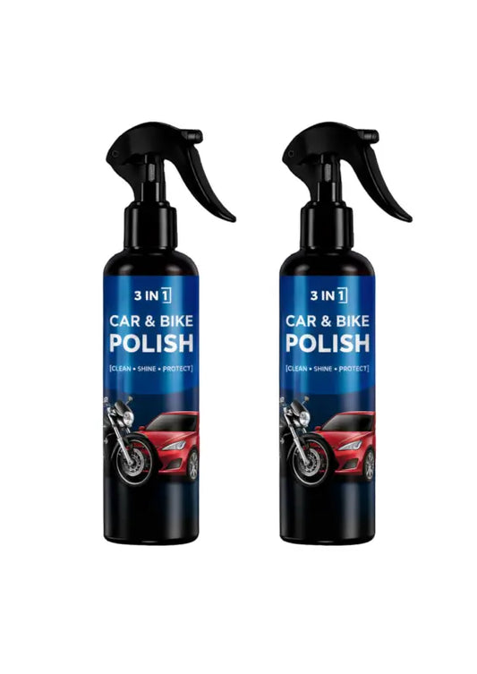 3-in-1 Car & Bike Polish Spray | Clean, Shine & Protect Liquid Polish for Cars, Bikes, Scooters & Automotive Surfaces
