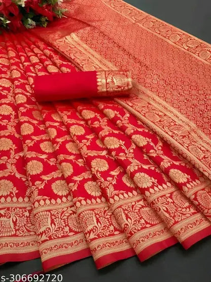 Silk Saree  The Bridal Red Royal Banarasi Collection