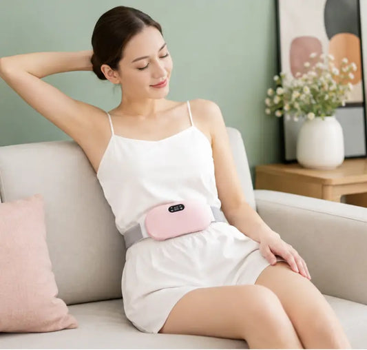 Helospace Period Cramp Relief Massager & Heating Pad – Cordless Fast Heating Menstrual Pain Relief Device for Women