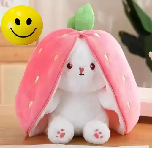 Strawberry Rabbit Plush Soft Toy – 35 cm