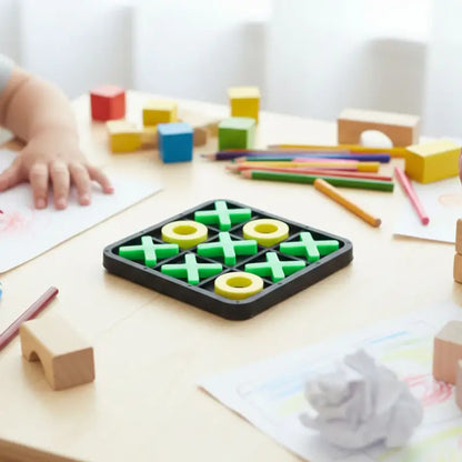 Classic Tic Tac Toe Board Game with Interlocking X & O Pieces