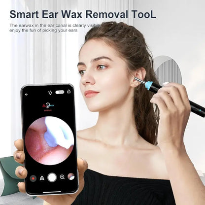 Earwax Removal Tool Kit with HD Camera Wifi Connection & 6 LED Lights Endoscope Tool Ear Cleaner for iOS & Android + 11 Silicone Tips Free- Black