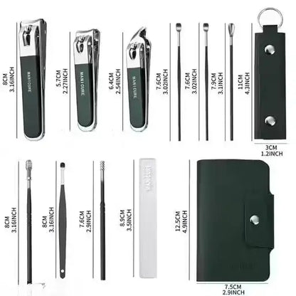 10-in-1 Stainless Steel Nail Clipper & Ear Cleaner Set