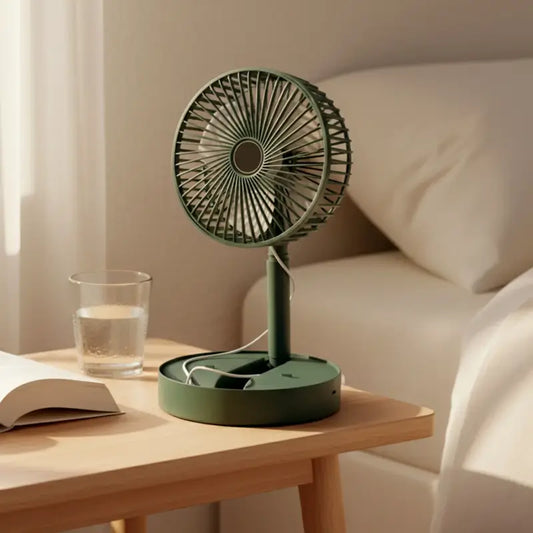 Telescopic Foldable Mini USB Desk Fan – Adjustable Portable Table Fan with Quiet Cooling for Home, Office & Travel