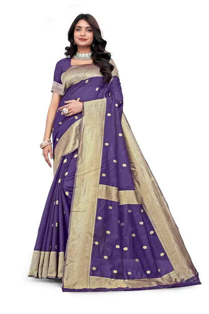 Cotton Saree  The Graceful Violet Glow Collection