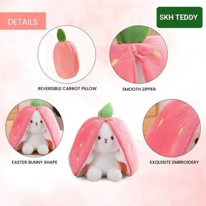 Strawberry Rabbit Plush Soft Toy – 35 cm