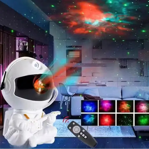 Astronaut Galaxy Projector Night Light 360 Degree Rotating Nebula Star LED Lamp with Remote Timer for Kids Bedroom and Home Decor