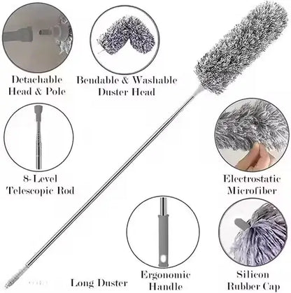 Microfiber Feather Duster with Extendable 100-inch Pole