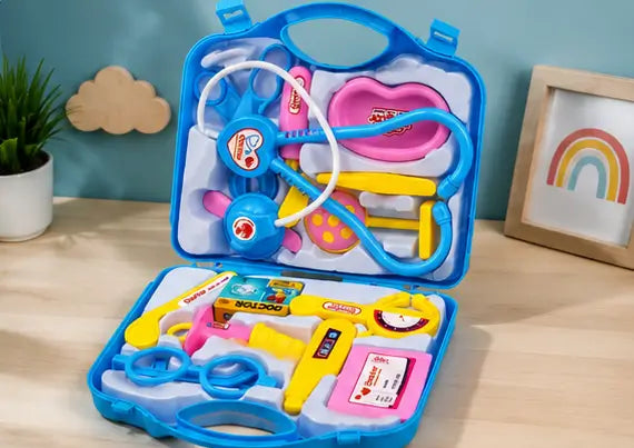 Doctor Medical Play Set with Carry Case – Pretend Doctor & Nurse Kit Educational Toy for Kids (Multicolor)